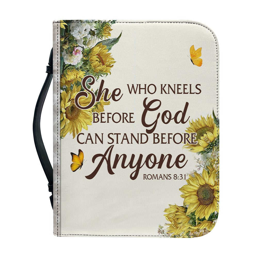 Personalized Sunflower Leather Bible Cover by CHRISTIANARTBAG - Custom Verse & Name Bible Carrying Case with Strap