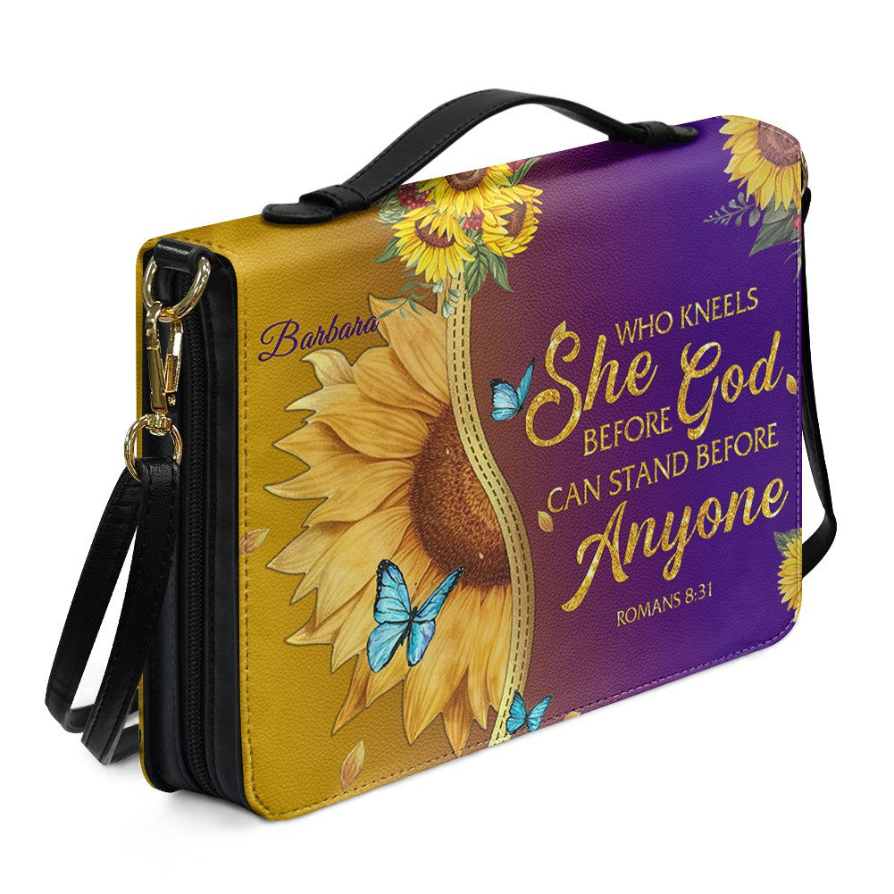 Personalized Bible Cover with Sunflower & Butterfly Design - Custom Name Bible Case, Religious Gift for Women, Christian Gift CAB01041826