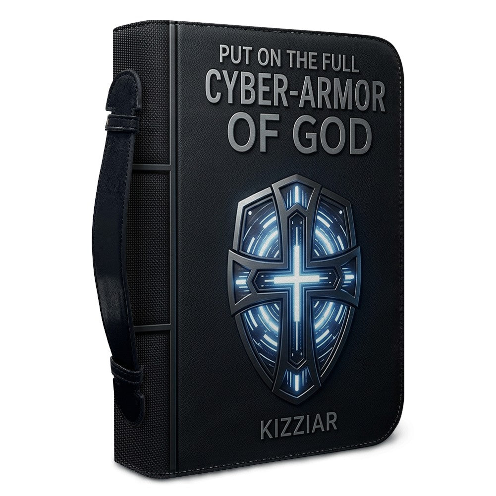 Personalized Armor of God Bible Cover for Men Tech-Integrated | Custom Leather Bible Case by CHRISTIANARTBAG CAB01052826