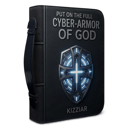 Personalized Armor of God Bible Cover for Men Tech-Integrated | Custom Leather Bible Case by CHRISTIANARTBAG CAB01052826