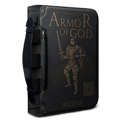 Personalized Armor of God Bible Cover for Men Tech-Integrated | Custom Leather Bible Case by CHRISTIANARTBAG CAB01052826