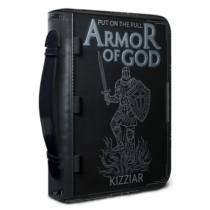 Personalized Armor of God Bible Cover for Men Tech-Integrated | Custom Leather Bible Case by CHRISTIANARTBAG CAB01052826