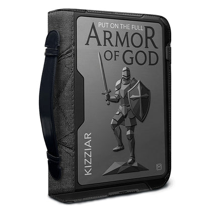 Personalized Armor of God Bible Cover for Men Tech-Integrated | Custom Leather Bible Case by CHRISTIANARTBAG CAB01052826