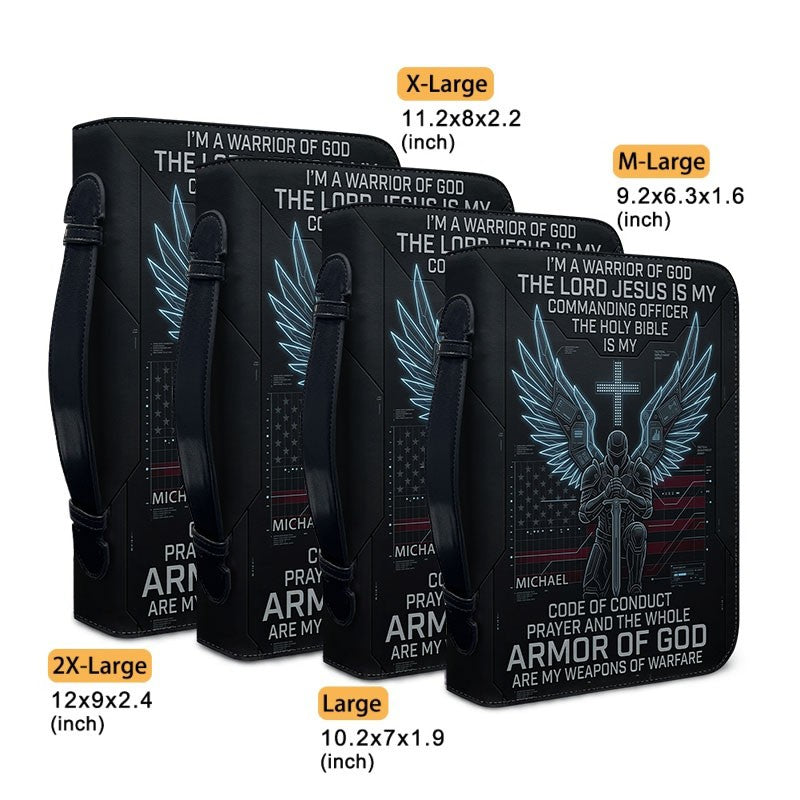 CHRISTIANARTBAG Personalized Bible Cover | Armor of God Tech Warrior Custom Bible Case CAB0162526