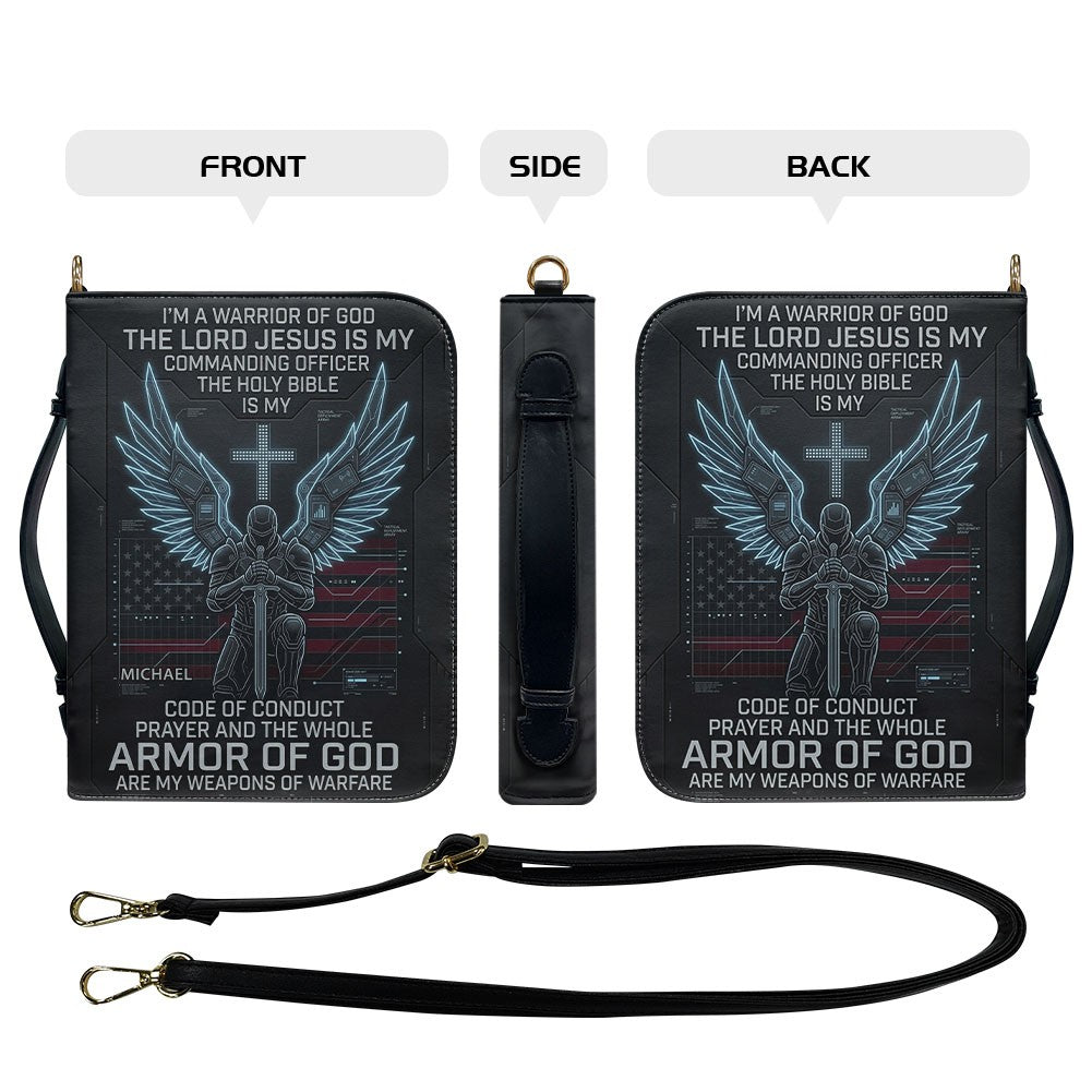 CHRISTIANARTBAG Personalized Bible Cover | Armor of God Tech Warrior Custom Bible Case CAB0162526