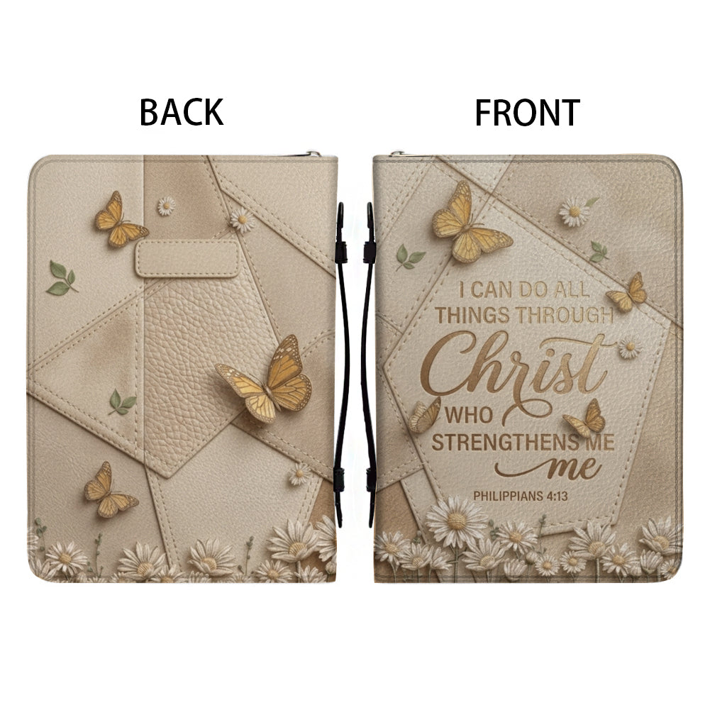 Personalized Bible Cover with Handle & Strap - I Can Do All Things - Philippians 4:13 | CHRISTIANARTBAG 01080926