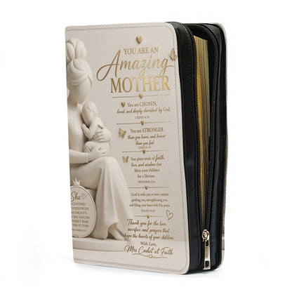 Personalized Bible Cover with Handle & Strap - Custom Name & Color Gifts for Mother - CHRISTIANARTBAG CAb02100526