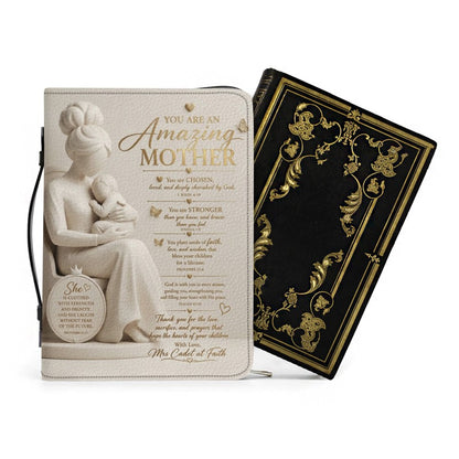 Personalized Bible Cover with Handle & Strap - Custom Name & Color Gifts for Mother - CHRISTIANARTBAG CAb02100526