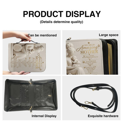 Personalized Bible Cover with Handle & Strap - Custom Name & Color Gifts for Mother - CHRISTIANARTBAG CAb02100526