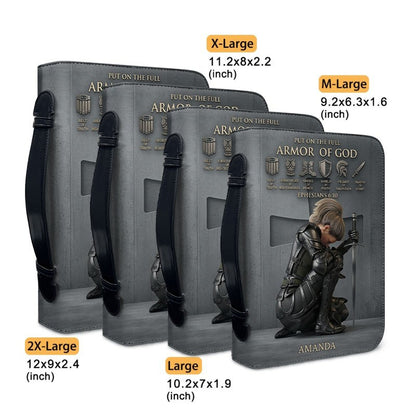 CHRISTIANARTBAG Personalized Armor of God Bible Cover for Women | Custom Leather Bible Case by CHRISTIANARTBAG CAB02061726