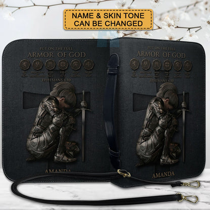 CHRISTIANARTBAG Personalized Armor of God Bible Cover for Women | Custom Leather Bible Case by CHRISTIANARTBAG CAB02061726