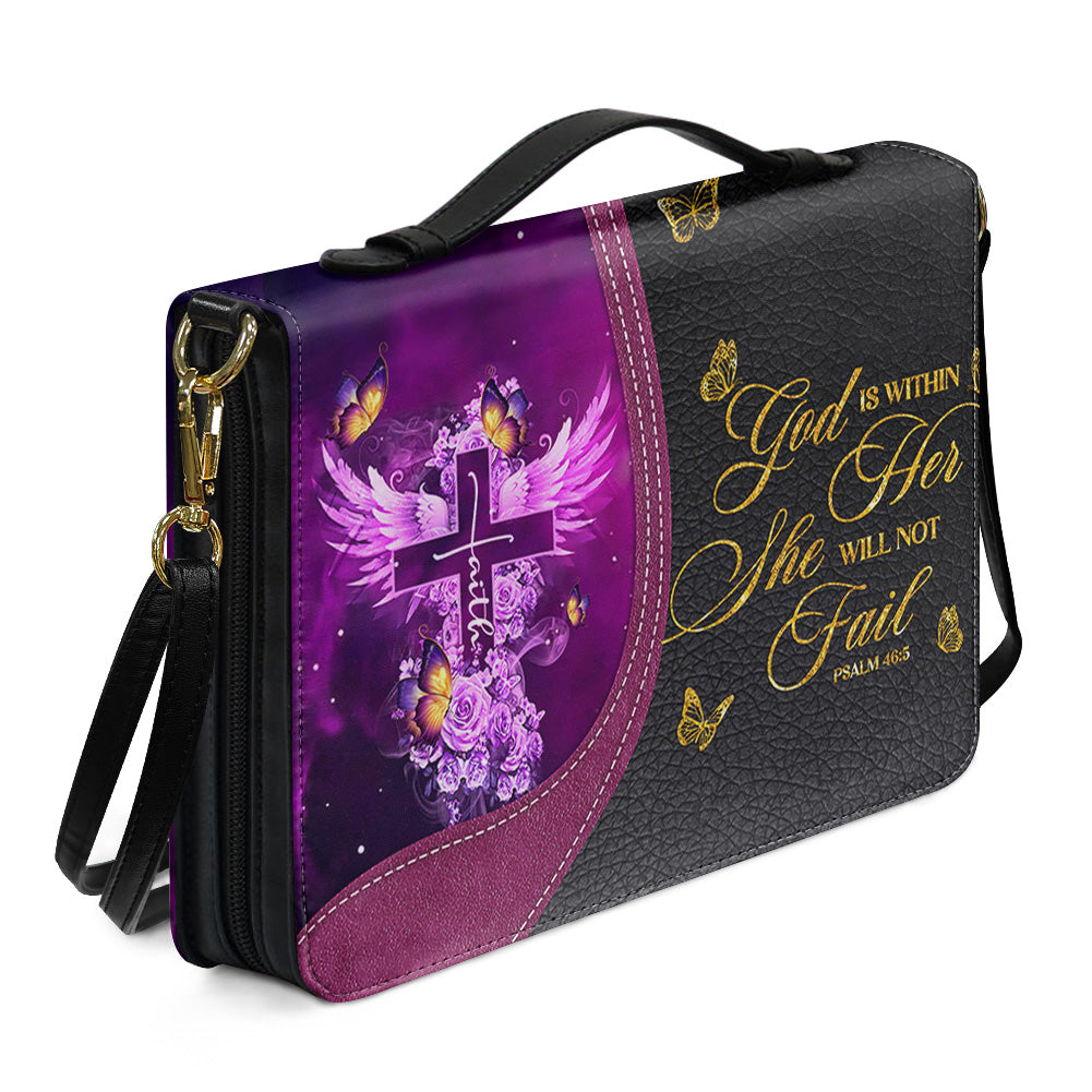 Personalized Bible Cover with Name - Custom Leather Bible Case for Women - Walk By Faith Not By Sight Scripture Gift - CAB141826