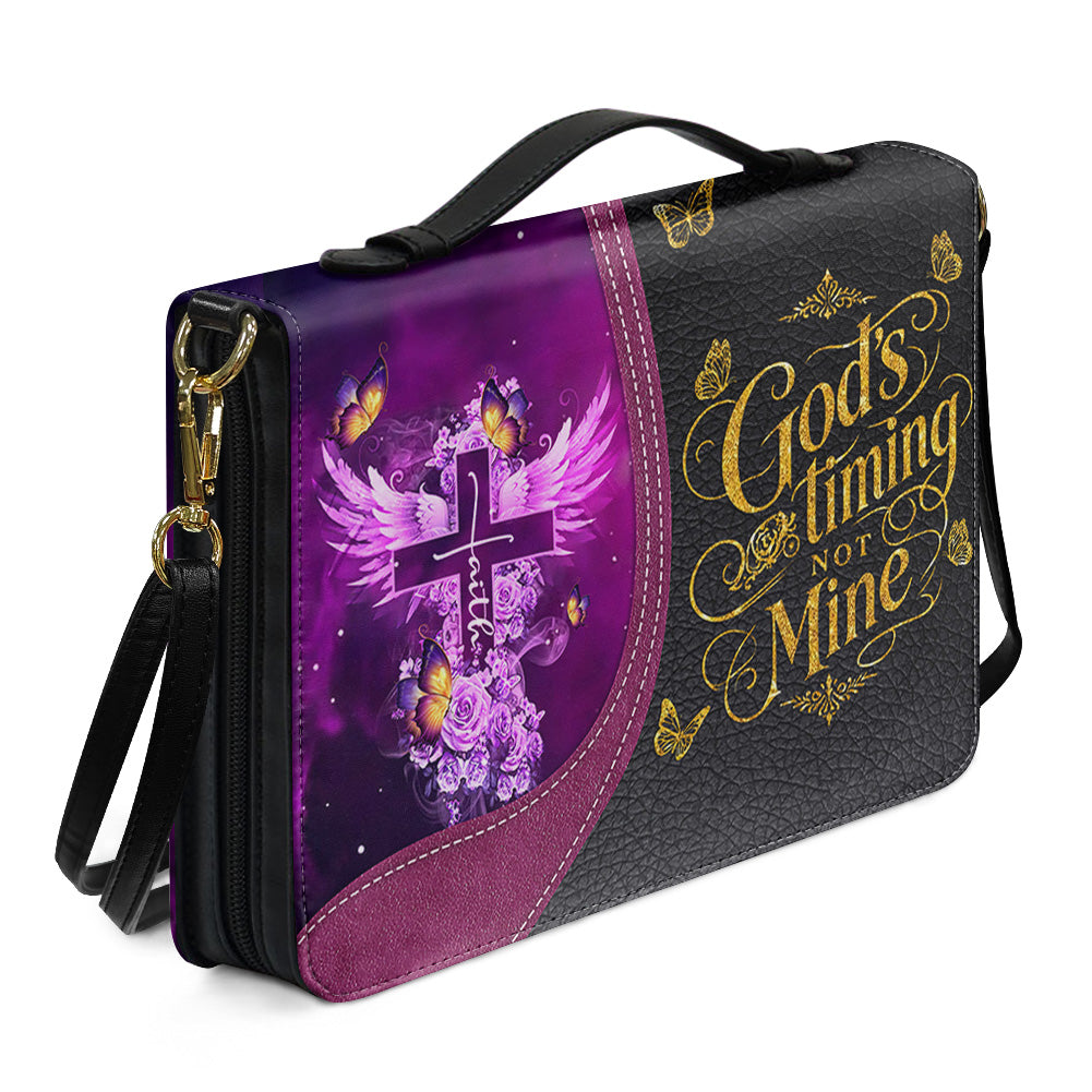 Personalized Bible Cover with Name - Custom Leather Bible Case for Women - Walk By Faith Not By Sight Scripture Gift - CAB141826