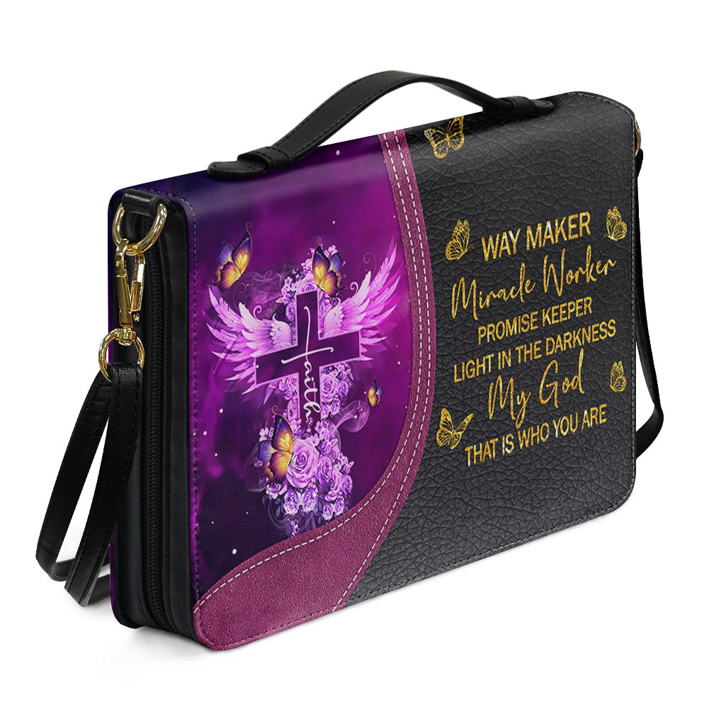 Personalized Bible Cover with Name - Custom Leather Bible Case for Women - Walk By Faith Not By Sight Scripture Gift - CAB141826