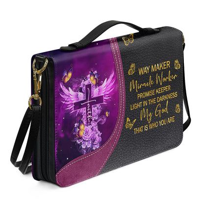 Personalized Bible Cover with Name - Custom Leather Bible Case for Women - Walk By Faith Not By Sight Scripture Gift - CAB141826