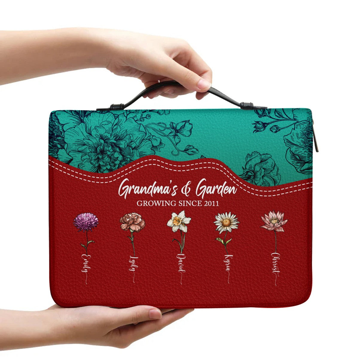 Personalized Bible Cover With Custom Verse & Birth Flowers | CHRISTIANARTBAG