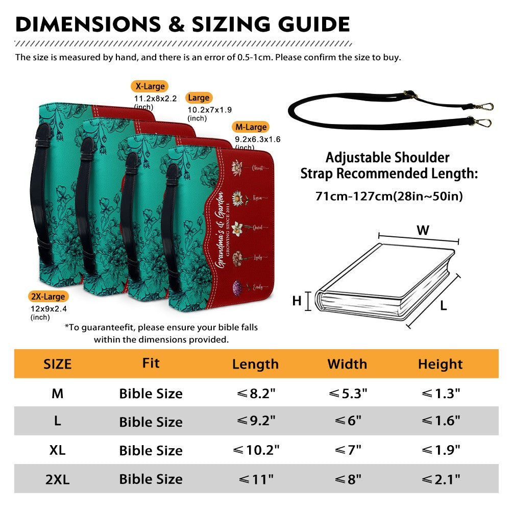 Personalized Bible Cover With Custom Verse & Birth Flowers | CHRISTIANARTBAG