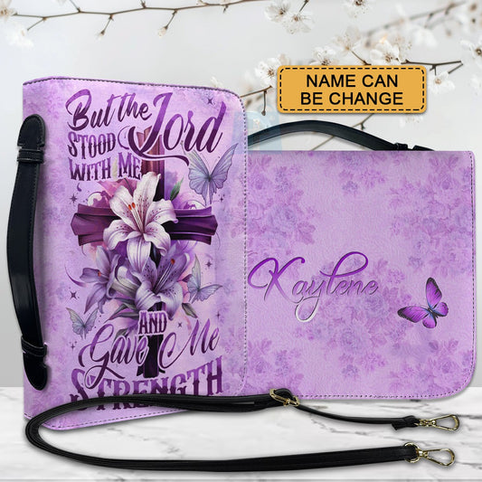 Christianartbag Bible Cover, Lilly Flower Bible Cover with Inspirational Verse - Personalized with Your Name, CAB011026