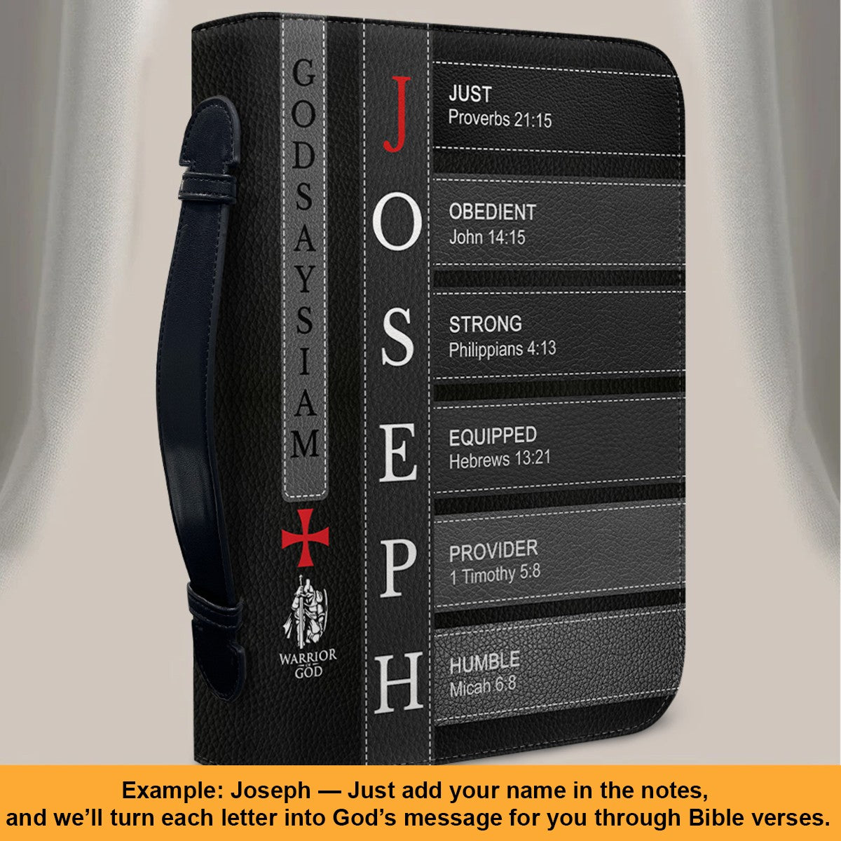 Personalized Bible Cover for Men - Bible Cover with Name Letters - CHRISTIANARTBAG