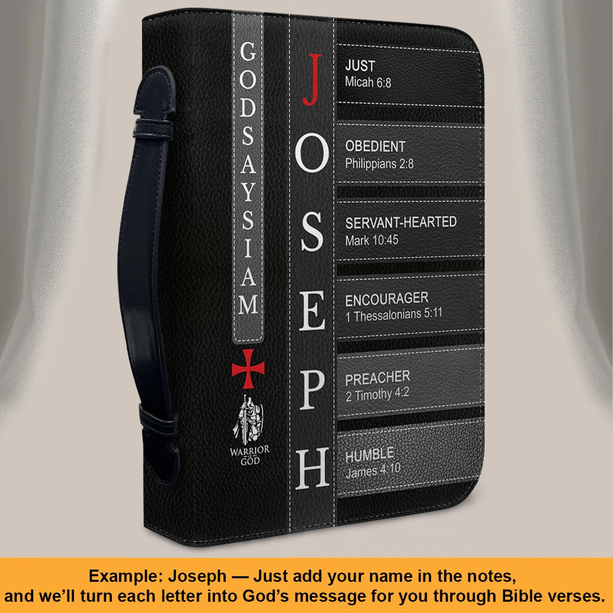 Personalized Bible Cover for Men – Christian Leather Pastor Gift with Name & Scripture | CHRISTIANARTBAG