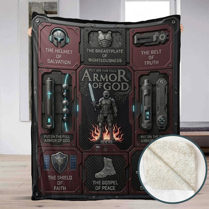 Personalized Armor of God Blanket for Men | Custom Blanket by CHRISTIANARTBAG CAB01060326