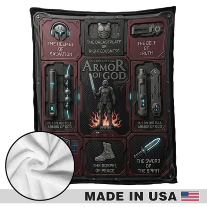 Personalized Armor of God Blanket for Men | Custom Blanket by CHRISTIANARTBAG CAB01060326