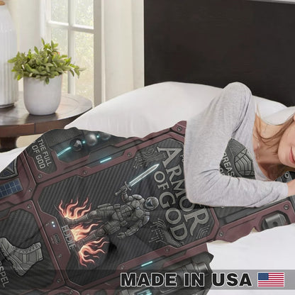 Personalized Armor of God Blanket for Men | Custom Blanket by CHRISTIANARTBAG CAB01060326