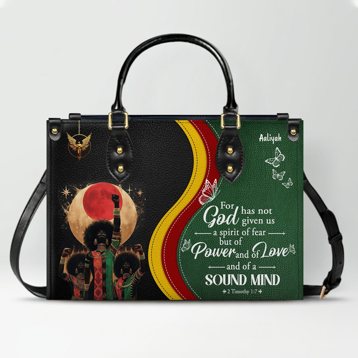 Set - Personalized Christian Leather Handbag & Wallet | Custom Bible Verse Faith Gift for Women by CHRISTIANARTBAG