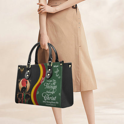 Set - Personalized Christian Leather Handbag & Wallet | Custom Bible Verse Faith Gift for Women by CHRISTIANARTBAG