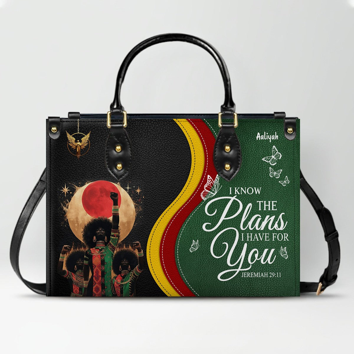 Set - Personalized Christian Leather Handbag & Wallet | Custom Bible Verse Faith Gift for Women by CHRISTIANARTBAG