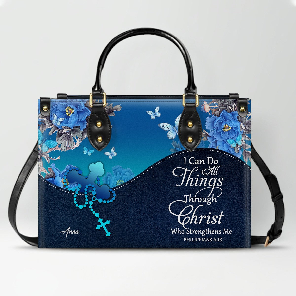 Personalized Christian Leather Handbag for Women – Custom Name & Bible Verse – Inspirational Faith Purse by CHRISTIANARTBAG