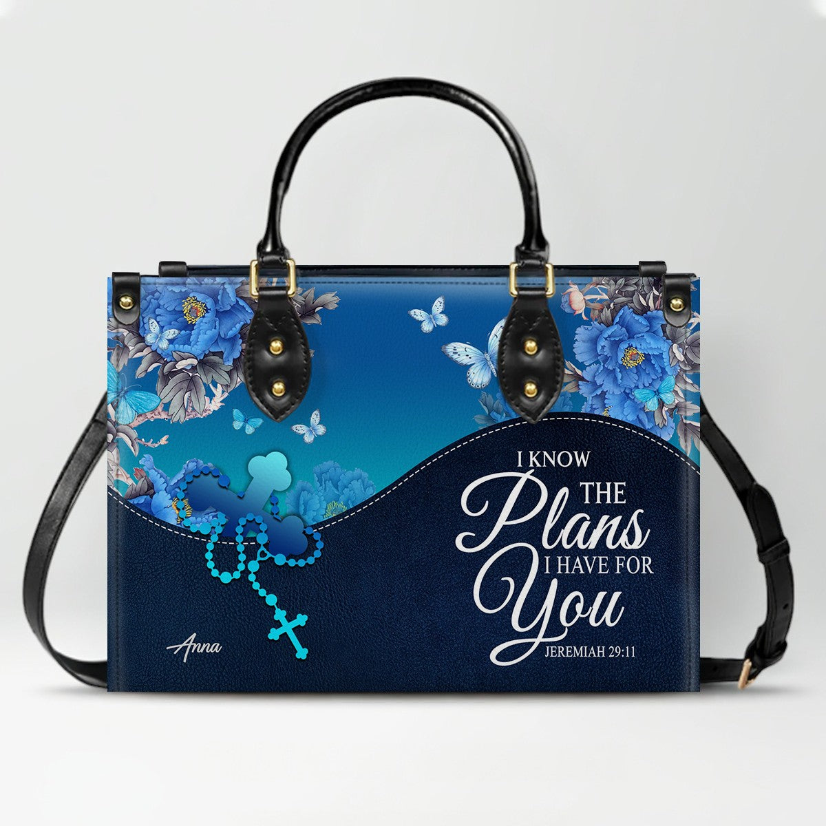 Personalized Christian Leather Handbag for Women – Custom Name & Bible Verse – Inspirational Faith Purse by CHRISTIANARTBAG