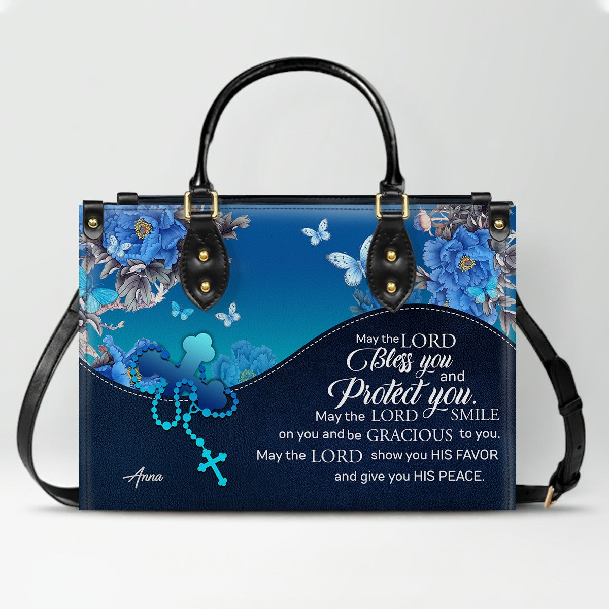 Personalized Christian Leather Handbag for Women – Custom Name & Bible Verse – Inspirational Faith Purse by CHRISTIANARTBAG