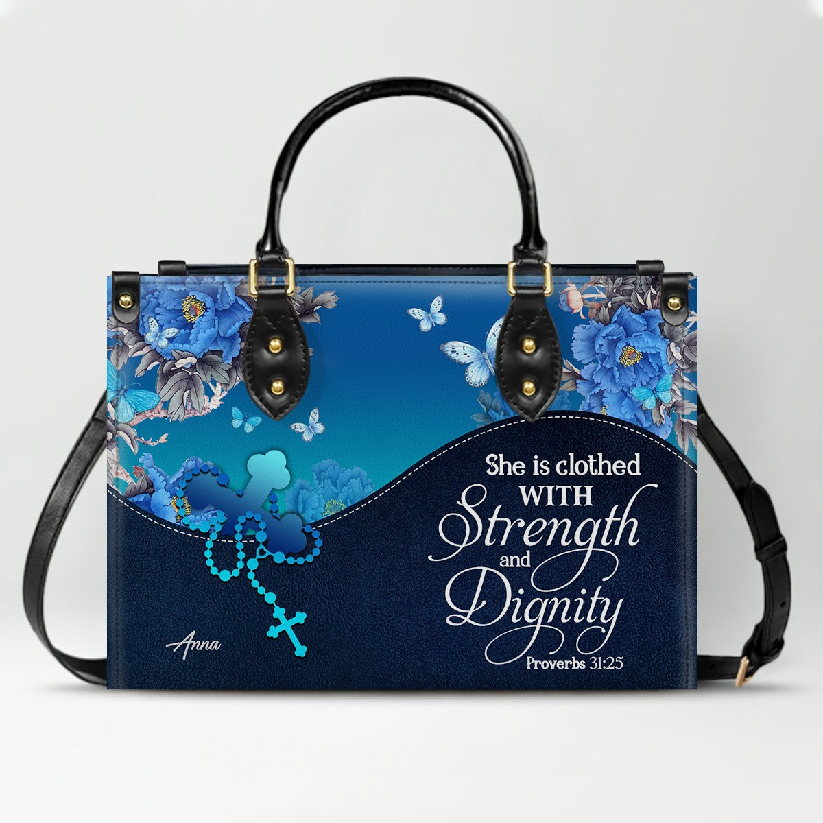 Personalized Christian Leather Handbag for Women – Custom Name & Bible Verse – Inspirational Faith Purse by CHRISTIANARTBAG