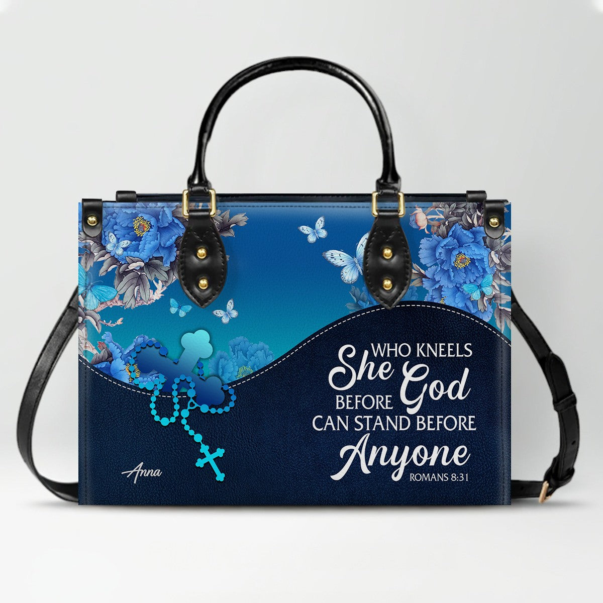 Personalized Christian Leather Handbag for Women – Custom Name & Bible Verse – Inspirational Faith Purse by CHRISTIANARTBAG