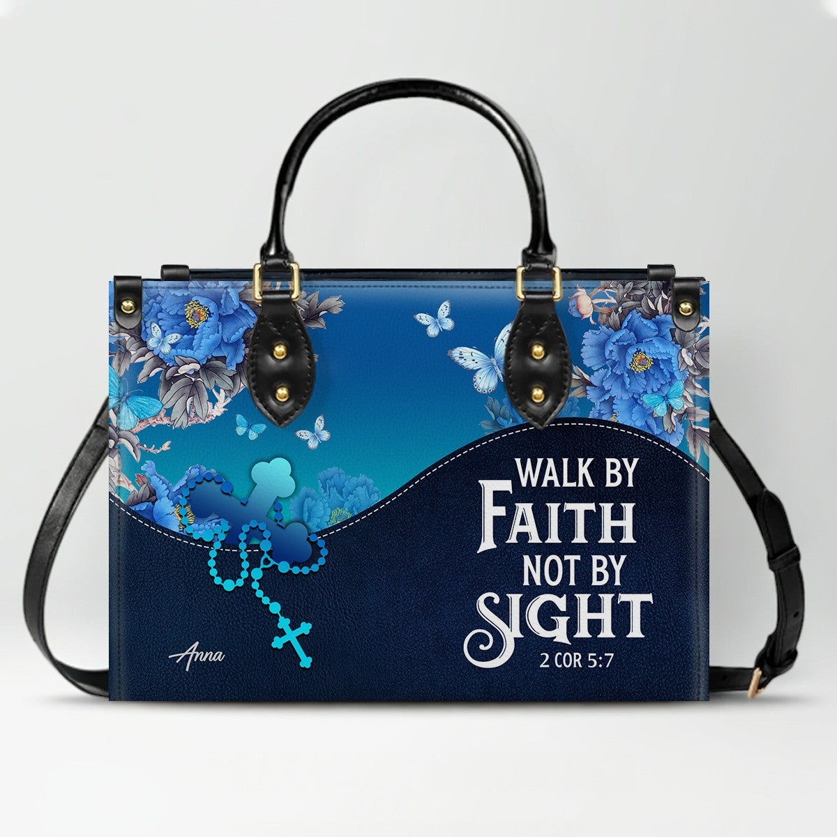 Personalized Christian Leather Handbag for Women – Custom Name & Bible Verse – Inspirational Faith Purse by CHRISTIANARTBAG