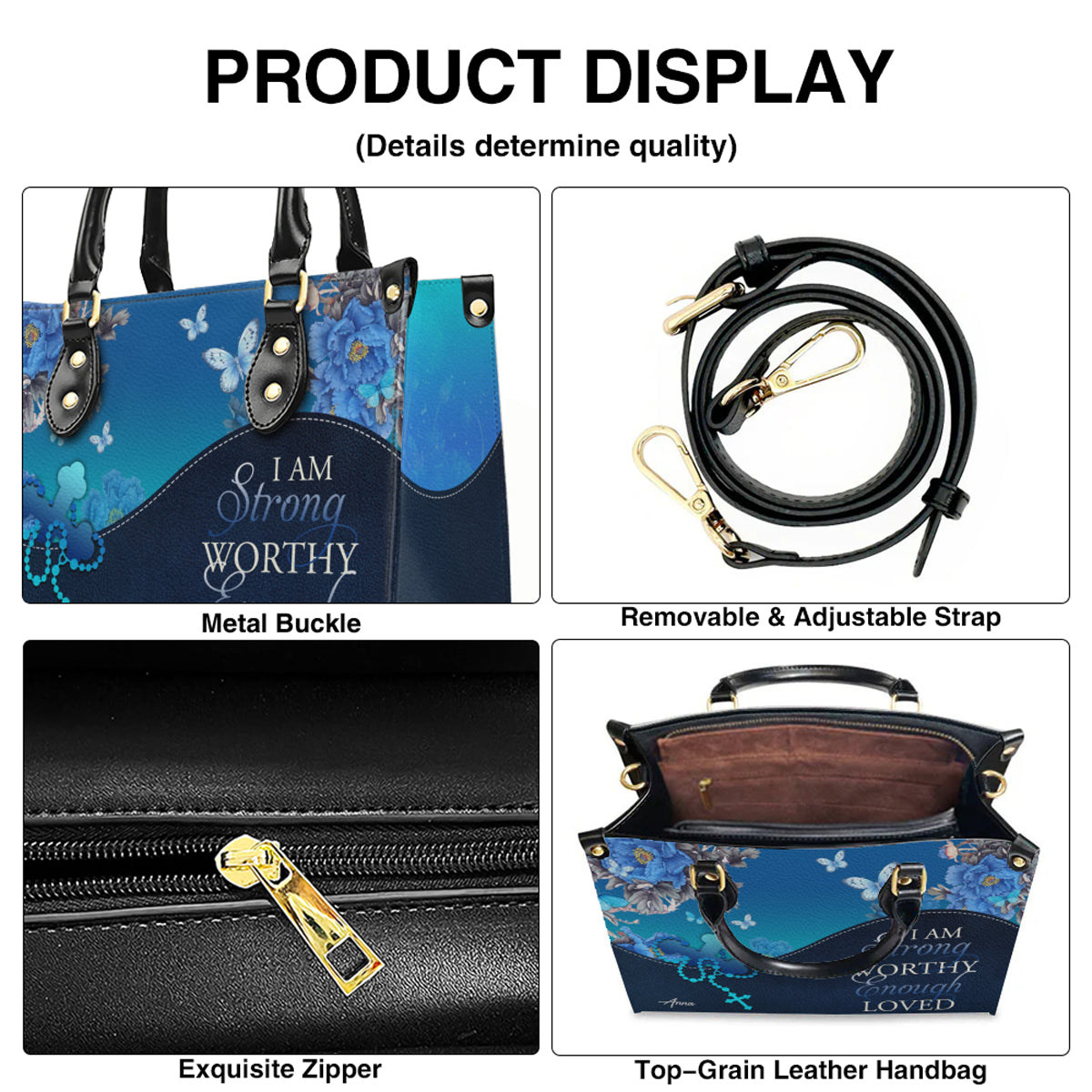 Personalized Christian Leather Handbag for Women – Custom Name & Bible Verse – Inspirational Faith Purse by CHRISTIANARTBAG