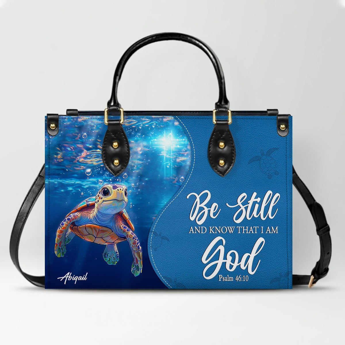 Custom Christian Leather Handbag with Bible Verse – Faith-Inspired Personalized Purse by CHRISTIANARTBAG