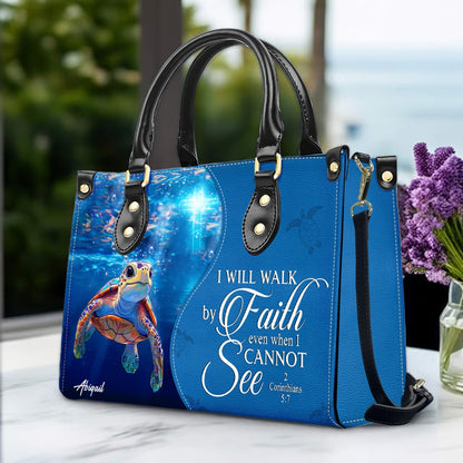 Custom Christian Leather Handbag with Bible Verse – Faith-Inspired Personalized Purse by CHRISTIANARTBAG