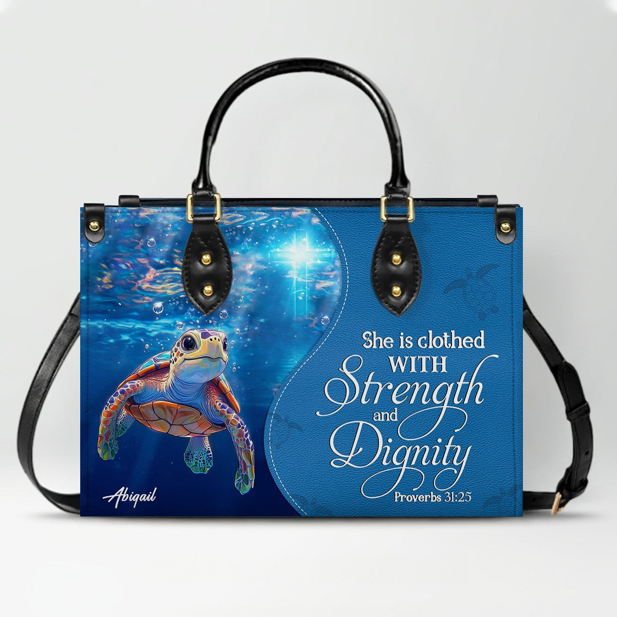 Custom Christian Leather Handbag with Bible Verse – Faith-Inspired Personalized Purse by CHRISTIANARTBAG