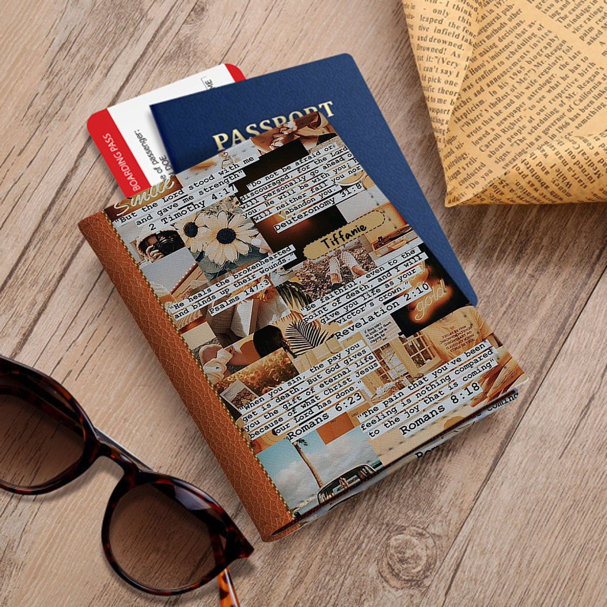 Personalized Christian Passport Cover with Bible Verses – Custom Travel Wallet by CHRISTIANARTBAG