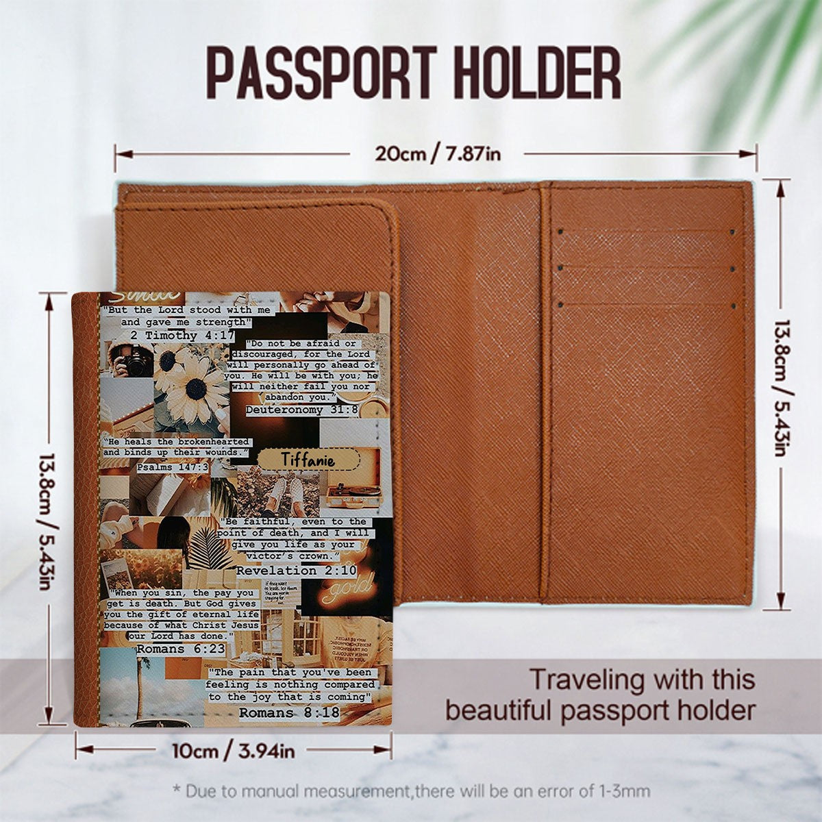 Personalized Christian Passport Cover with Bible Verses – Custom Travel Wallet by CHRISTIANARTBAG