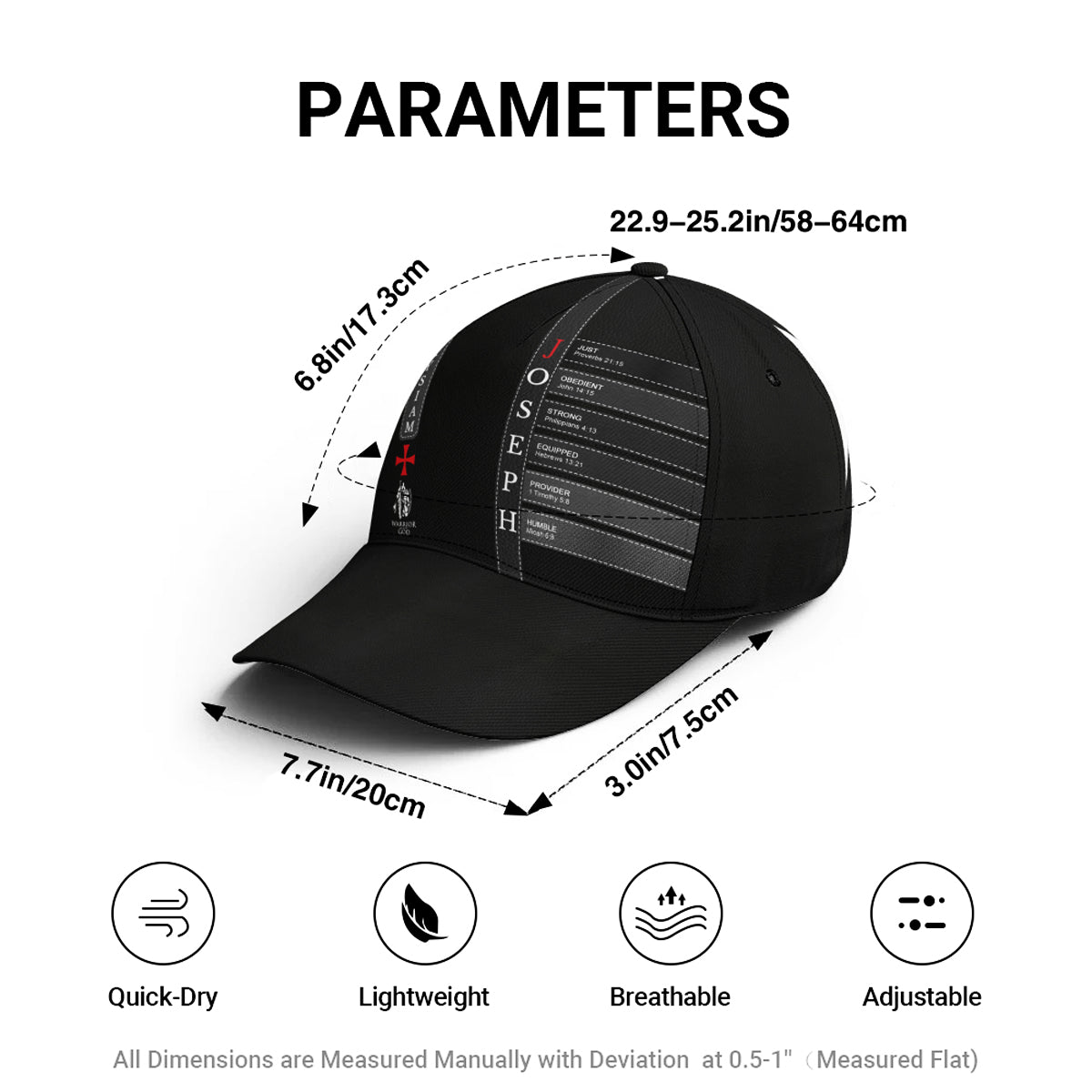 Personalized Christian Classic Cap – Custom Name with Bible Verses Defining Godly Leadership for Men