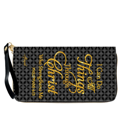 Personalized Leather Handbag for Women – “I Can Do All Things Through Christ” Philippians 4:13 | Christian Gift for Mom | CHRISTIANARTBAG CAB31626