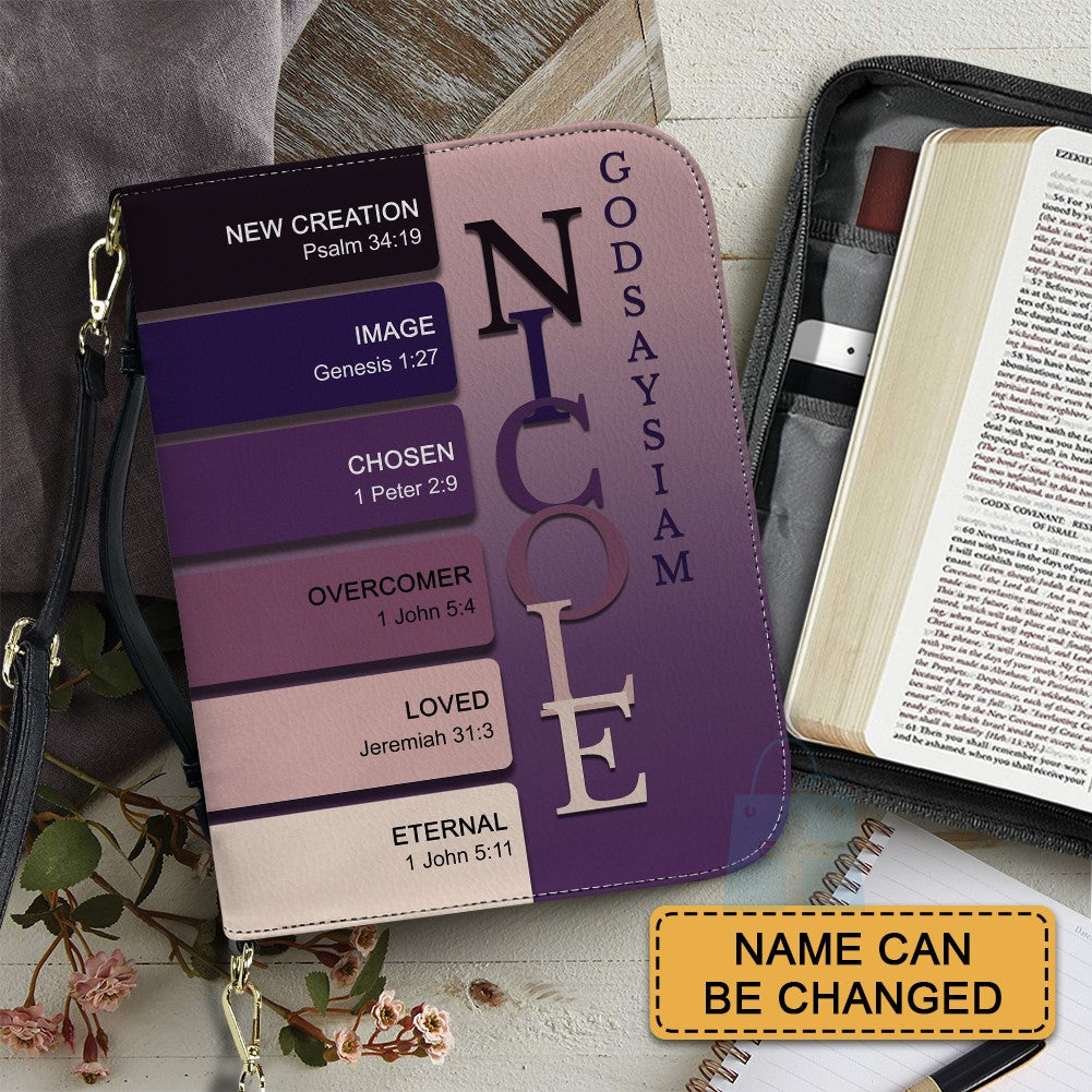 CHRISTIANARTBAG Bible Cover Lavender - Uncover the sacred meaning of your name - Personalized Bible Cover, CABBBCV07131124.