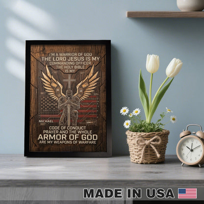 Christian Warrior Personalized Framed Poster – Armor of God Custom Wall Art by CHRISTIANARTBAG
