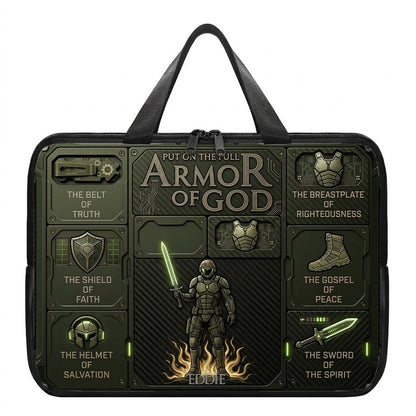 Personalized Laptop Bag by CHRISTIANARTBAG | Armor of God Custom Name Tech Case | Custom Color Christian Computer Sleeve Protective Cover for Men & Women CAB0162526