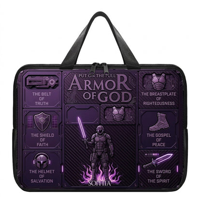 Personalized Laptop Bag by CHRISTIANARTBAG | Armor of God Custom Name Tech Case | Custom Color Christian Computer Sleeve Protective Cover for Men & Women CAB0162526