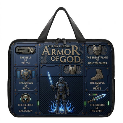 Personalized Laptop Bag by CHRISTIANARTBAG | Armor of God Custom Name Tech Case | Custom Color Christian Computer Sleeve Protective Cover for Men & Women CAB0162526