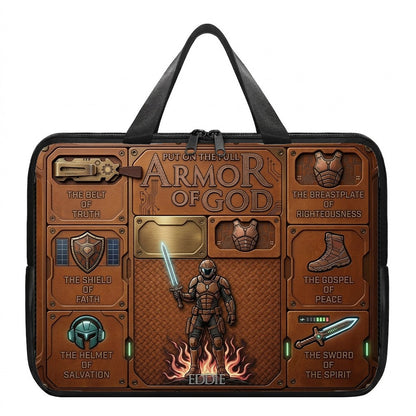 Personalized Laptop Bag by CHRISTIANARTBAG | Armor of God Custom Name Tech Case | Custom Color Christian Computer Sleeve Protective Cover for Men & Women CAB0162526